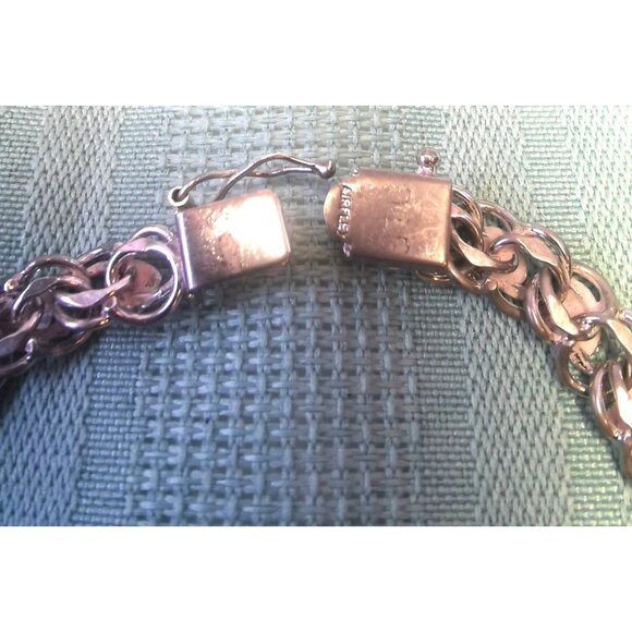 Vintage Sterling Silver Heart Link Bracelet by Airflex 1950s Jewelry 7.5" 13g - Picture 6 of 10
